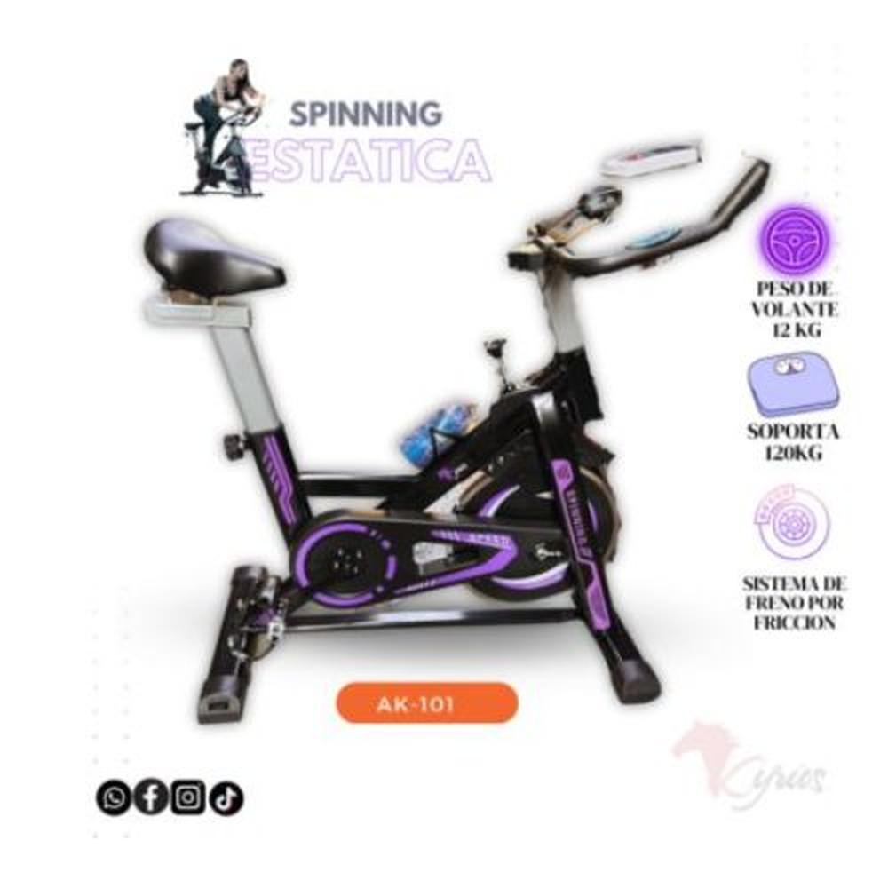 Spinning Estacionaria Color Violeta Volante De 12 kg
