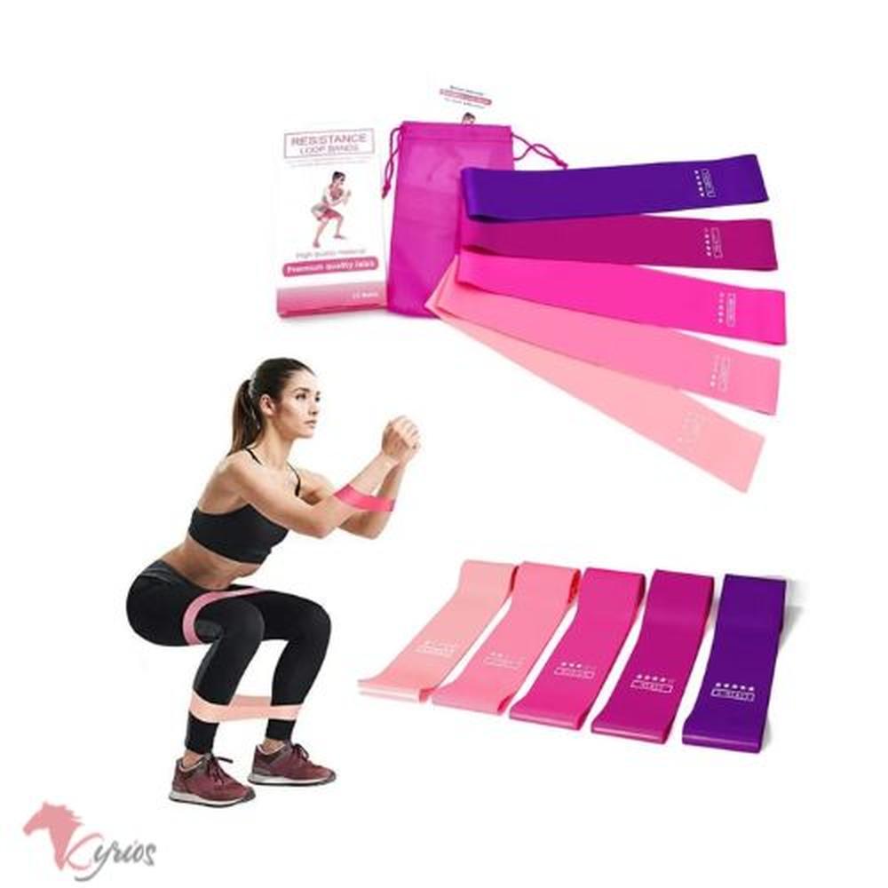 Bandas Ligas Elasticas Resistencia Rosadas Ejercicios Pack 5