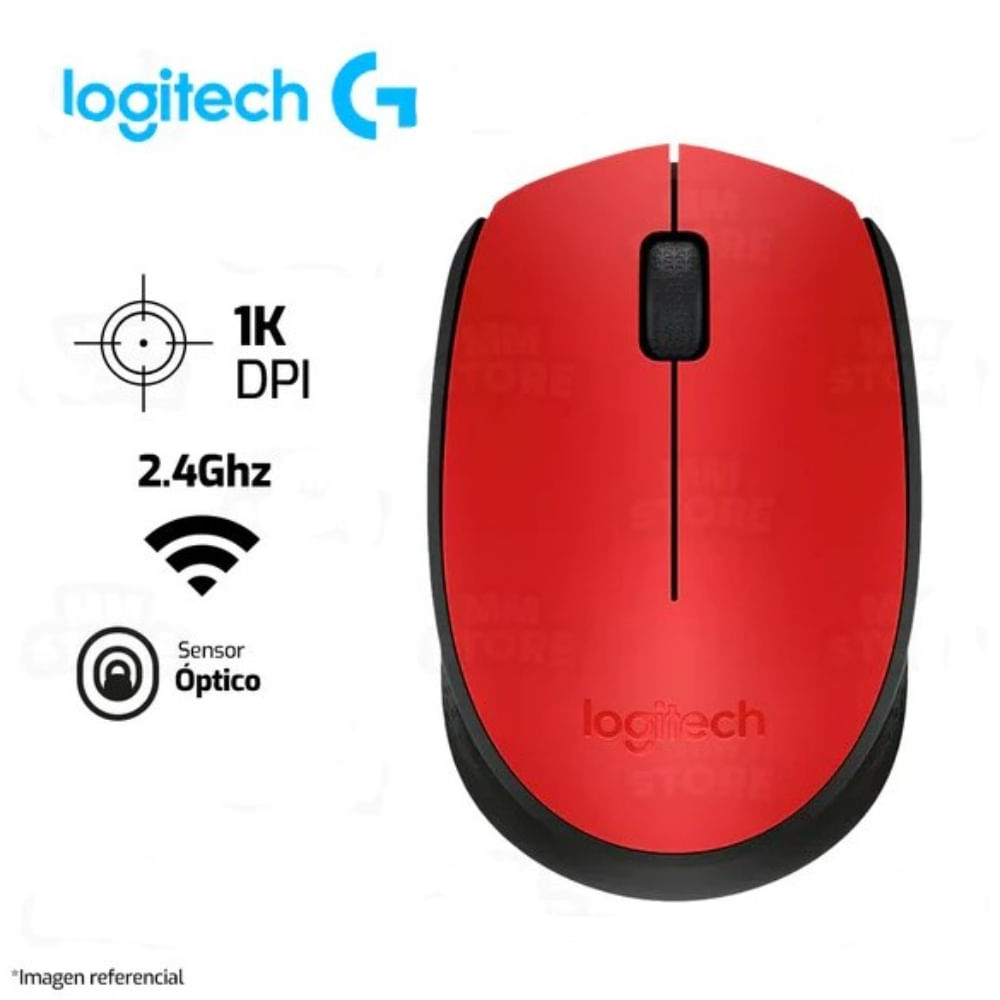Mouse Logitech M170 Inalámbrico Color Rojo