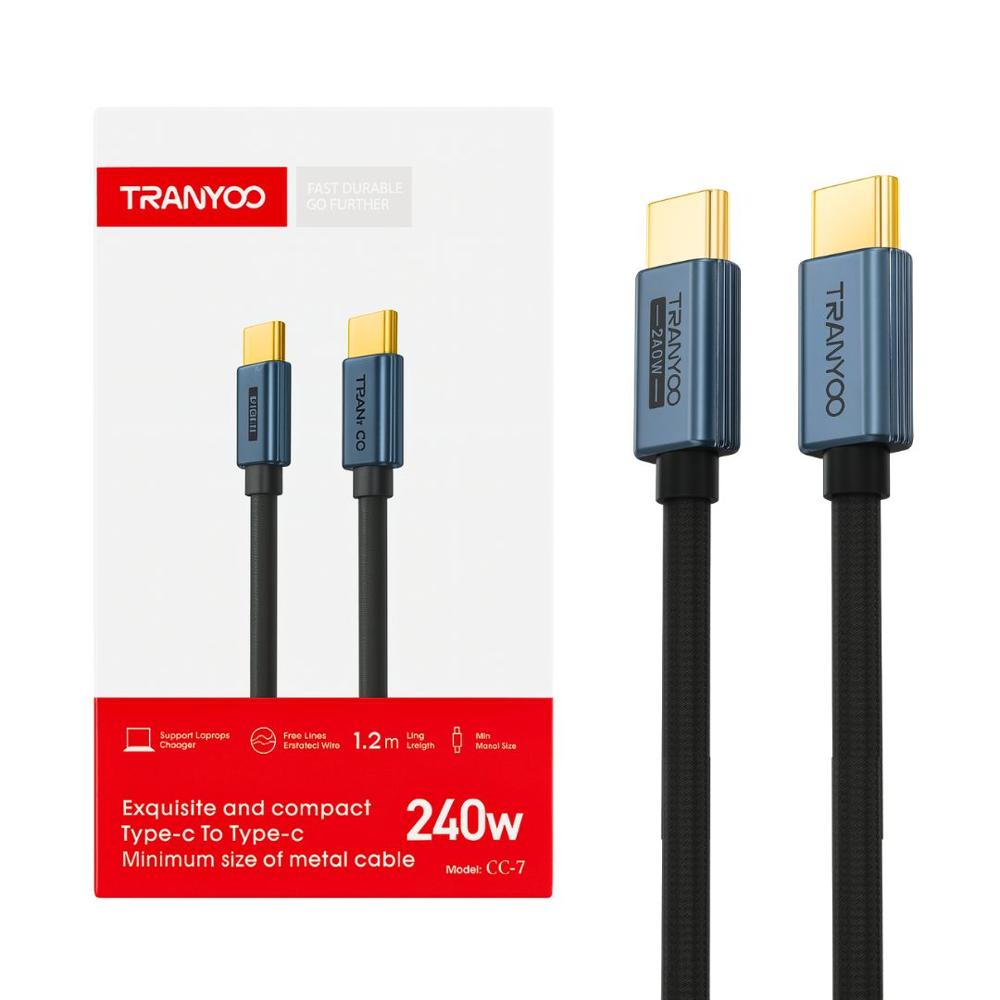 Cable USB-C a USB-C 240W con Chip E-Marker y Conector Metálico 1.2 m CC-7