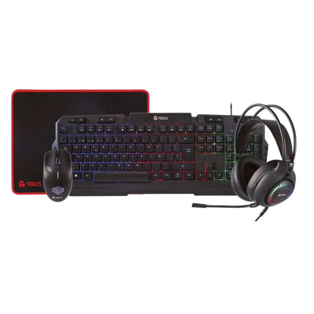 KIT TECLADO, MOUSE , AUDIFONO Y PAD MOUSE TEROS TE-4063N USB