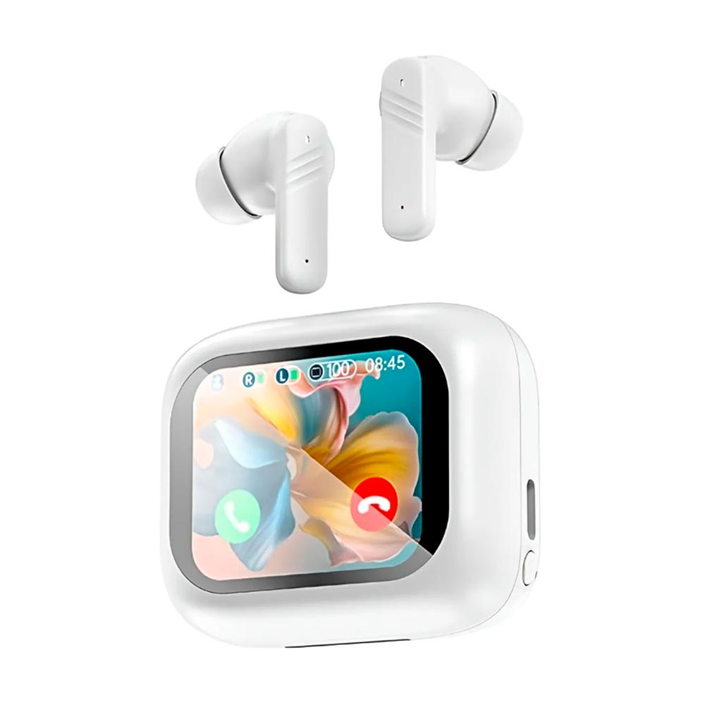 Audífonos Bluetooth Genéricos Tipo In-Ear con Pantalla en Estuche Modelo Pro Tour 4 | Blanco