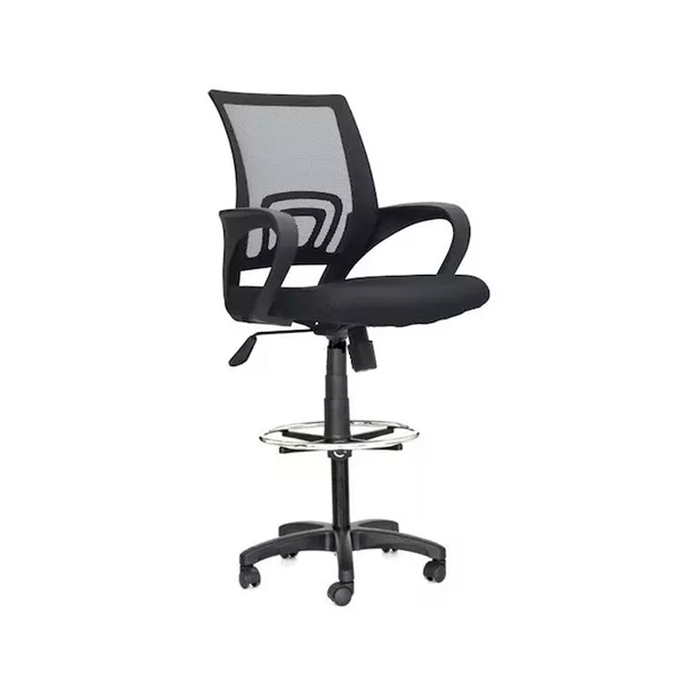 Silla Cajera Alta Atlantis Cromado Color Negro Ofideas
