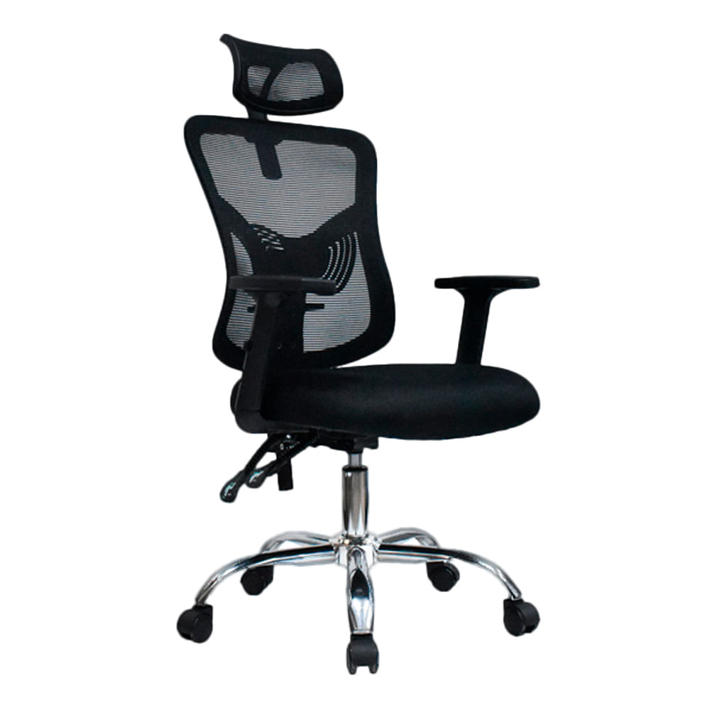 Silla Ergonómica Fone Ultra Presidente Cromado Negro Malla Ofideas