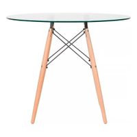 Mesa De Comedor Circular Eames Round 100 Cm Vidrio Ofideas