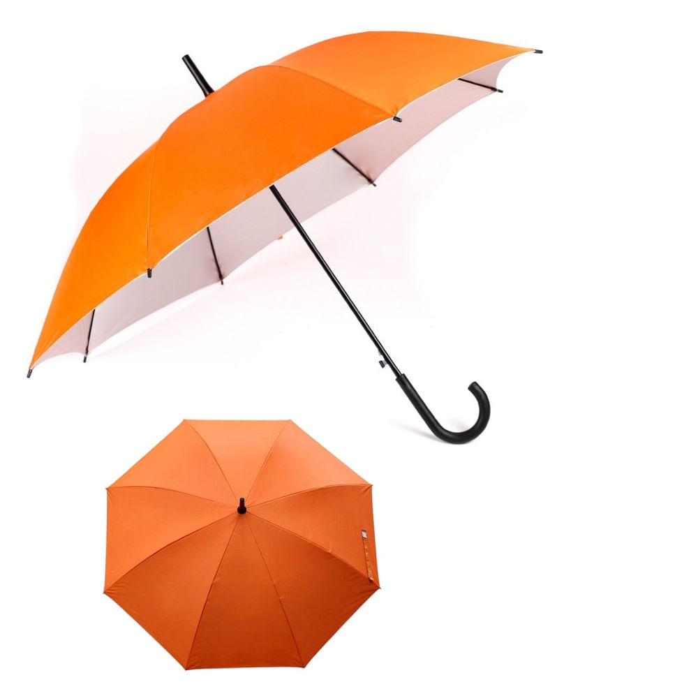 Sombrilla Paragua con Protector UV para Sol y Lluvia Naranja