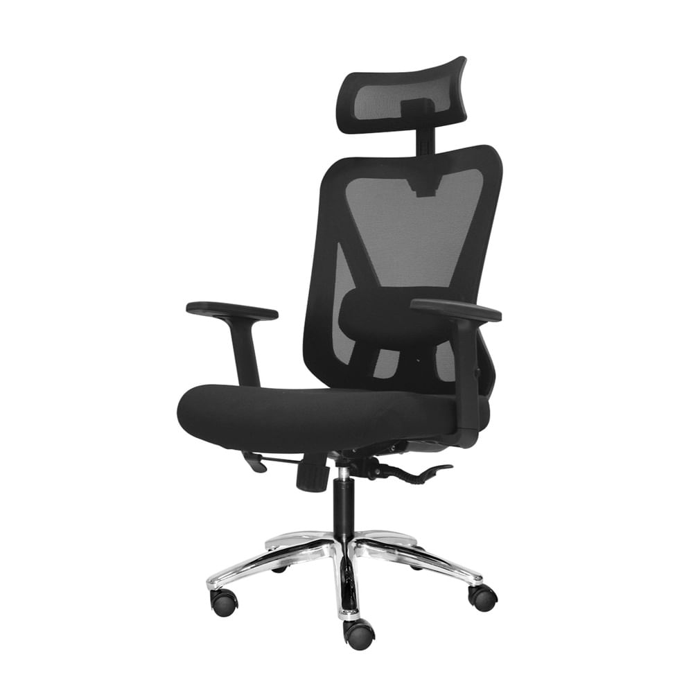 Silla Ergonómica Dolfin Br Presidente Mecanismo Lab Negro Cromado Ofideas