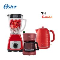 Tri-Combo Oster Licuadora BLSTKAGRRD - Cafetera BVSTDCS51R y Hervidor 1.7 L