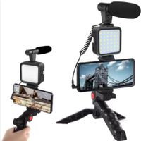 Kit Vlogging Recargable Luz LED Trípode y Micrófono - Video Making