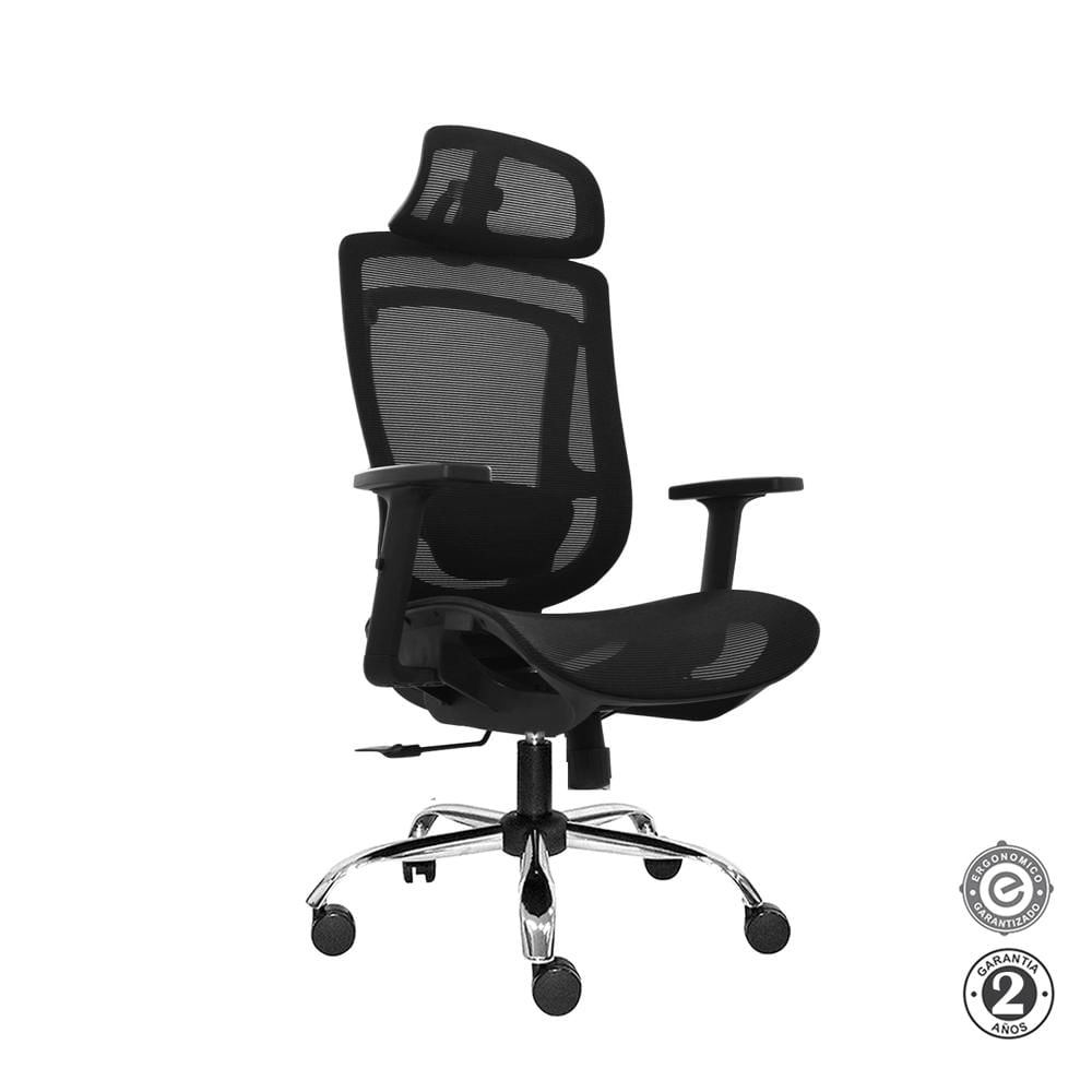 Silla Ergonómica Bogi Presidente Cromado Negro Althea Confort