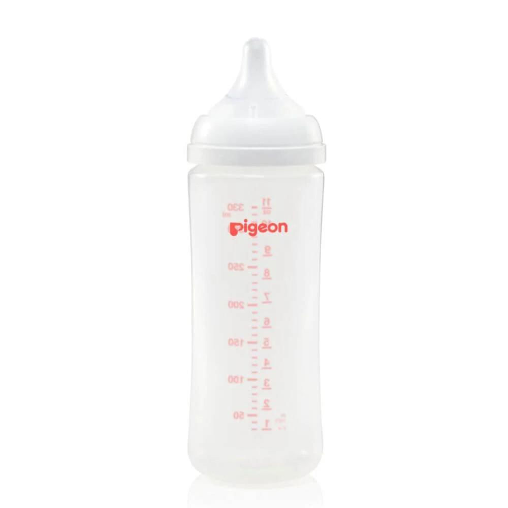 BIBERON PIGEON DE POLIPROPILENO SOFTOUCH PERISTALTICO PLUS BOCA ANCHA DE 330ML - 11OZ. BLANCO