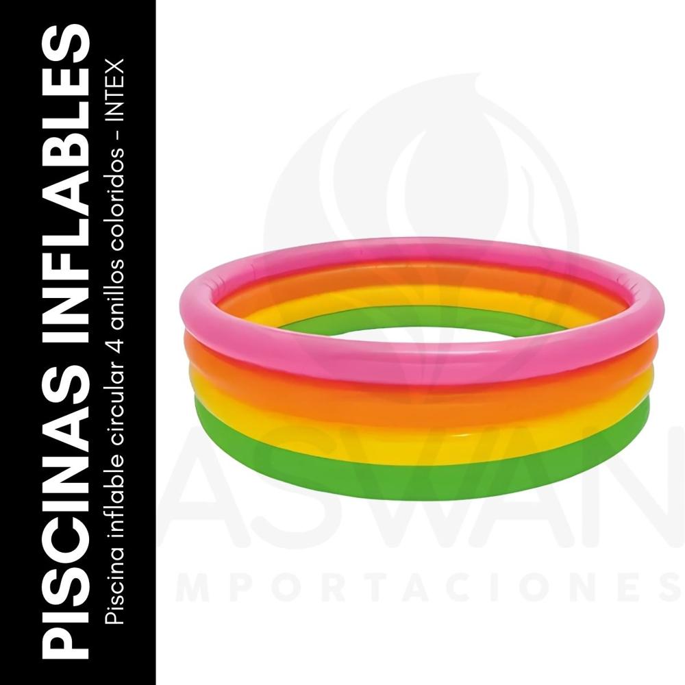 Piscina inflable circular 4 anillos coloridos - INTEX