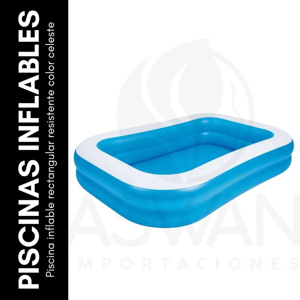 Piscina inflable rectangular color celeste - INTEX
