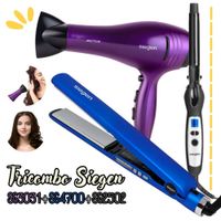 Tricombo Siegen Secadora SG3031 más Alisadora SG4700  y Rizadora SG2502
