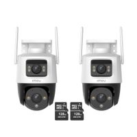 Kit 2 Cámara de Seguridad WiFi Imou Cruiser Dual 10MP + Micro SD 128GB 360° Exterior