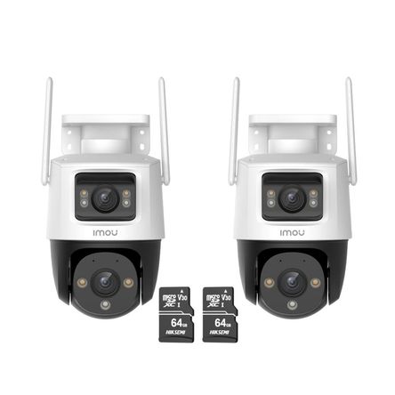 Kit 2 Cámara de Seguridad WiFi Imou Cruiser Dual 10MP + Micro SD 64GB 360° Exterior