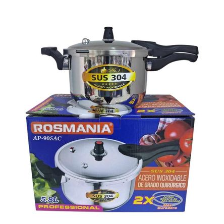 Olla a Presión ROSMANIA 5.8 Litros Acero Inoxidable RS-P005.8L