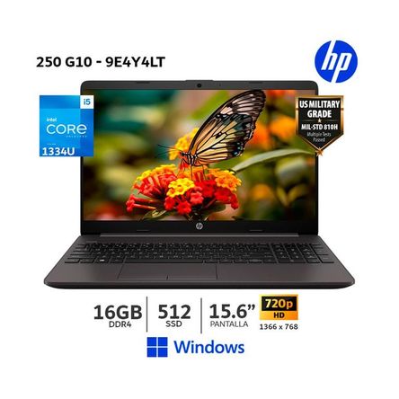 Laptop HP 250 G10 i5-1334U 16Gb Ram 512Gb SSD 156 Pantalla HD - 9E4Y4LT Laptop HP 250 G10 i5-1334U 16Gb Ram 512Gb SSD 156 Pantalla HD - 9E4Y4LT