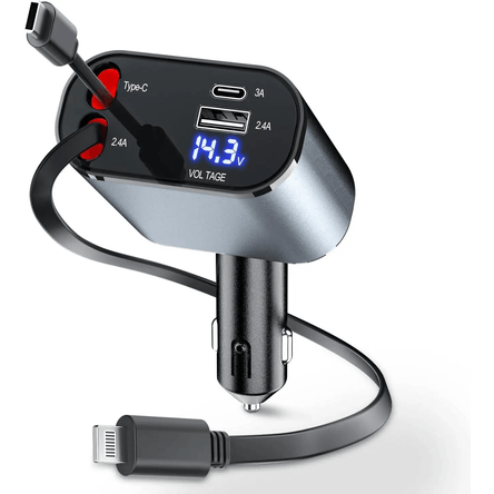 Cargador para Auto retráctil Carga rápida 120W Cargador para Auto retráctil Carga rápida 120W
