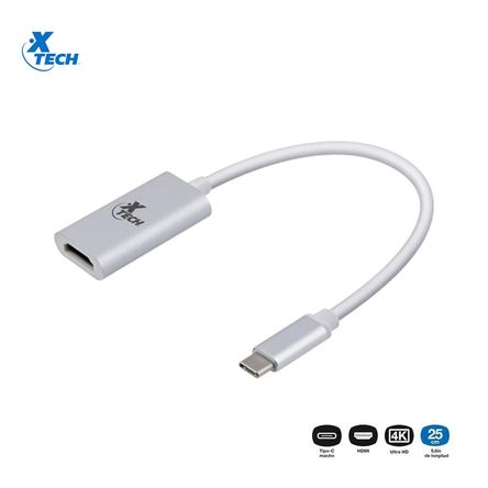 Adaptador Convertidor Para Video Xtc-540 Tipoc Macho A Hdmi Hembra 25 cm Adaptador Convertidor Para Video Xtc-540 Tipoc Macho A Hdmi Hembra 25 cm