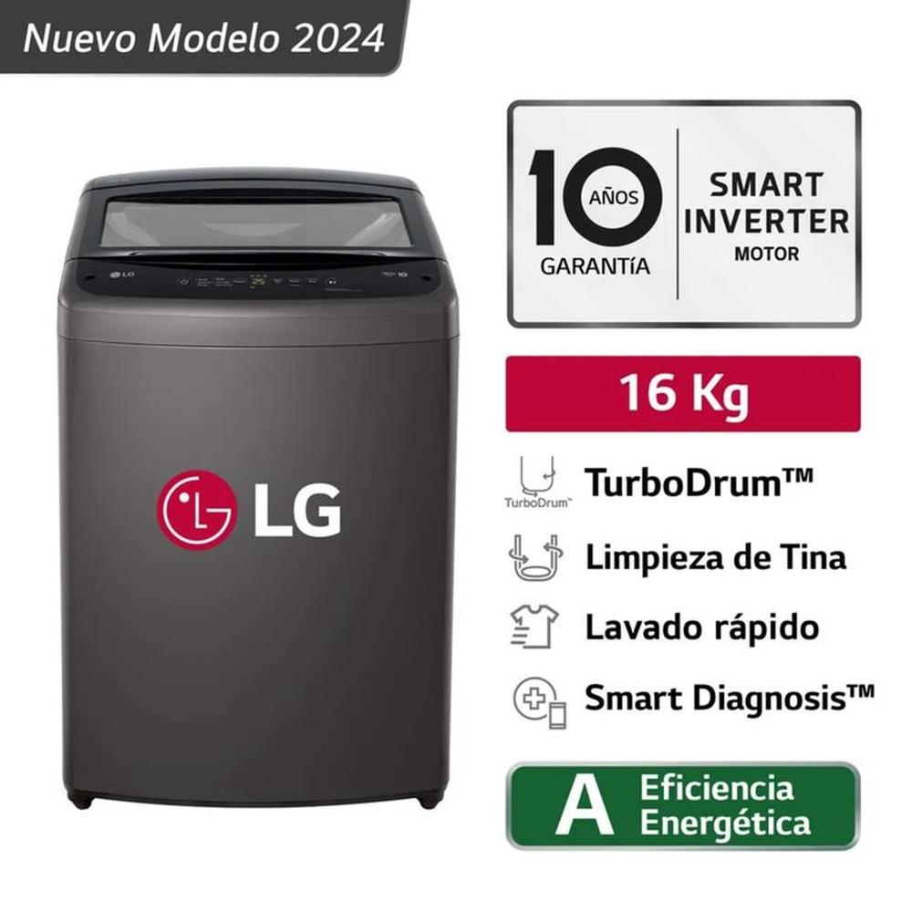 Lavadora LG Carga Superior 16 Kg WT16BVTB Negro