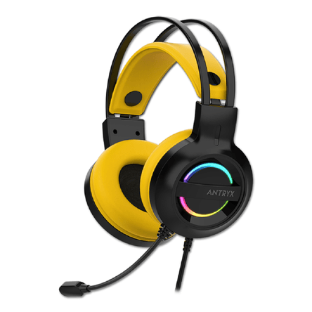 Audífono gamer con micrófono Antryx Iris-K amarillo 7.1 Usb Agh-7100kte Audífono gamer con micrófono Antryx Iris-K amarillo 7.1 Usb Agh-7100kte