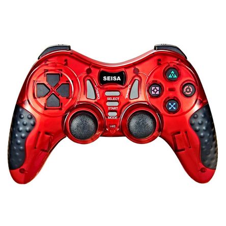Mando Inalámbrico 2.4G 6 en 1 con Vibración y Turbo para PC y Consolas SJ-913 Rojo