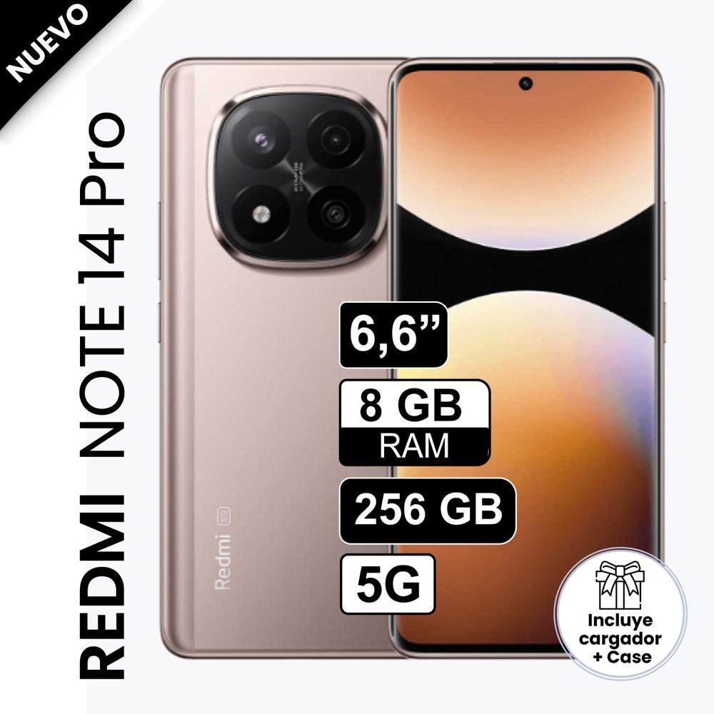 Celular Libre Xiaomi Redmi Note 14 PRO 5G 6.6"" Pulg 256GB 8GB Dorado
