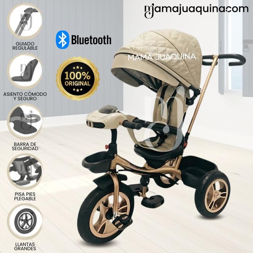 Triciclo Guiador Giratorio «GOLDEN SPEED» Beige Triciclo Guiador Giratorio «GOLDEN SPEED» Beige