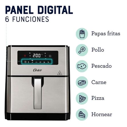 Freidora de Aire Digital Oster® de 9L con Recubrimiento DiamondForce CKSTAF90D