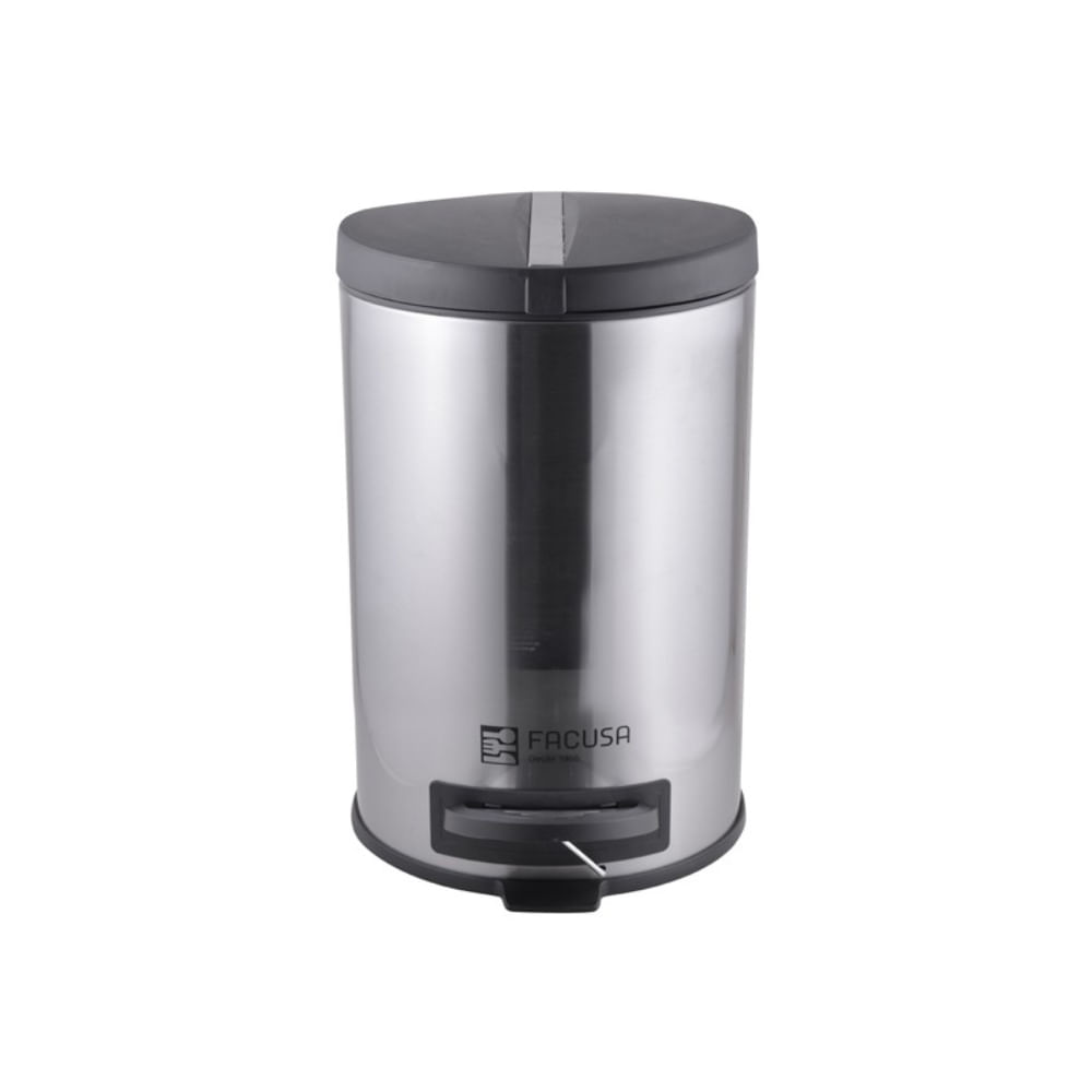 Papelera Clean 12lts Acero Inoxidable Con Asa