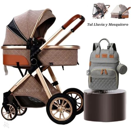 Coche Moises Madrid Para Bebe Con Cubrelluvia y Mochila