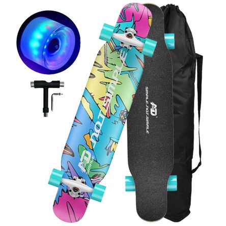 Skate Longboard 42'' Dancing Cruising Downhill - Ruedas LED