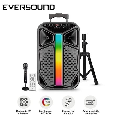 Parlante Portátil Eversound Lyrico EV 6000T Woofer de 12 pulgadas + Trípode