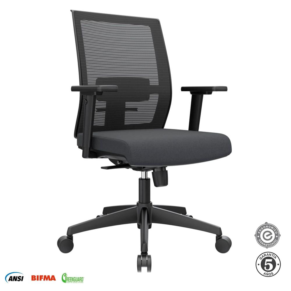 Silla Ergonómica Noha Gerente Nylon Negro Althea Confort