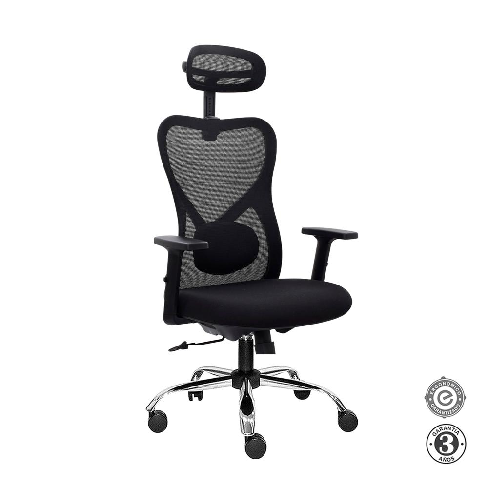 Silla Ergonómica Bug Presidente Cromado Negro Althea Confort