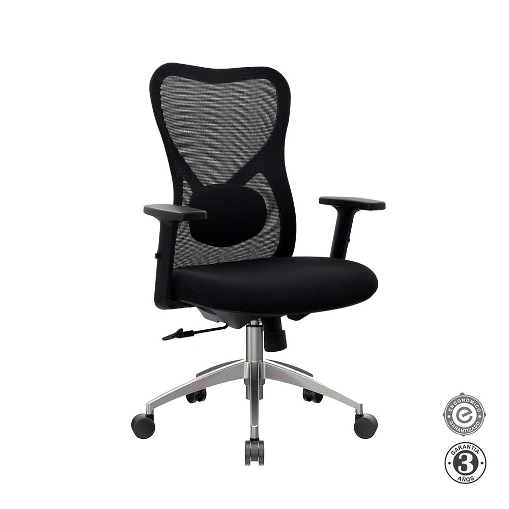 Silla Ergonómica Bug Gerente Aluminio Negro Althea Confort