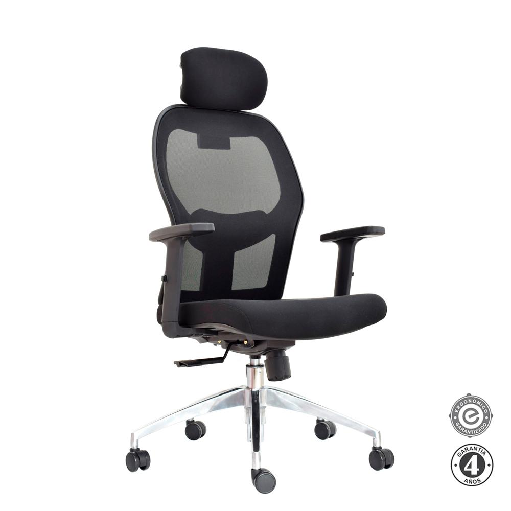 Silla Ergonómica Noruega Presidente Aluminio Negro Althea Confort