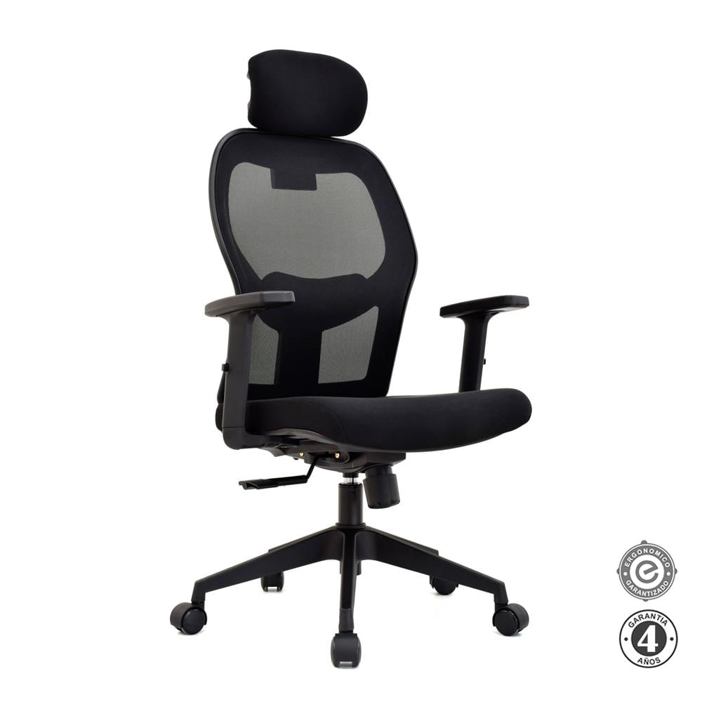 Silla Ergonómica Noruega Presidente Nylon Negro Althea Confort