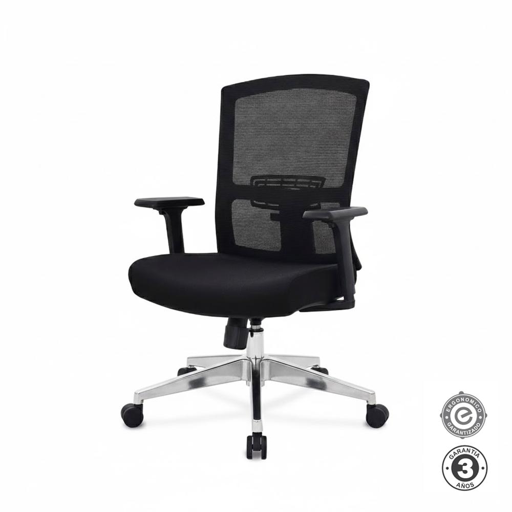 Silla Ergonómica Corp Gerente Aluminio Negro Althea Confort