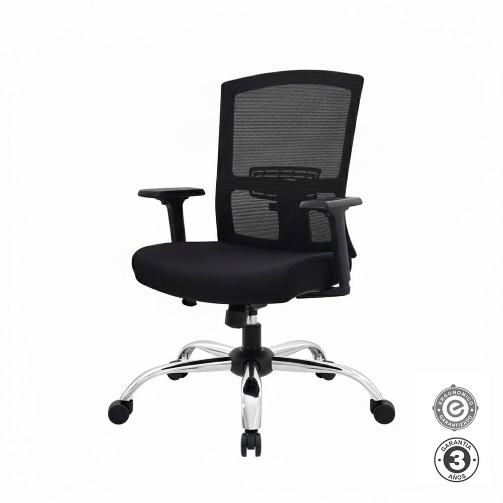 Silla Ergonómica Corp Gerente Cromado Negro Althea Confort