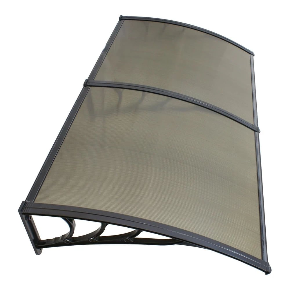 Toldo 80"" Cubierta de Policarbonato para Puerta Delantera Al Aire Libre Patio (Marrón 1 Unidad)