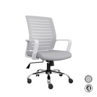 Silla Ergonómica Onix Gerente Cromado Blanco y Gris Althea Confort