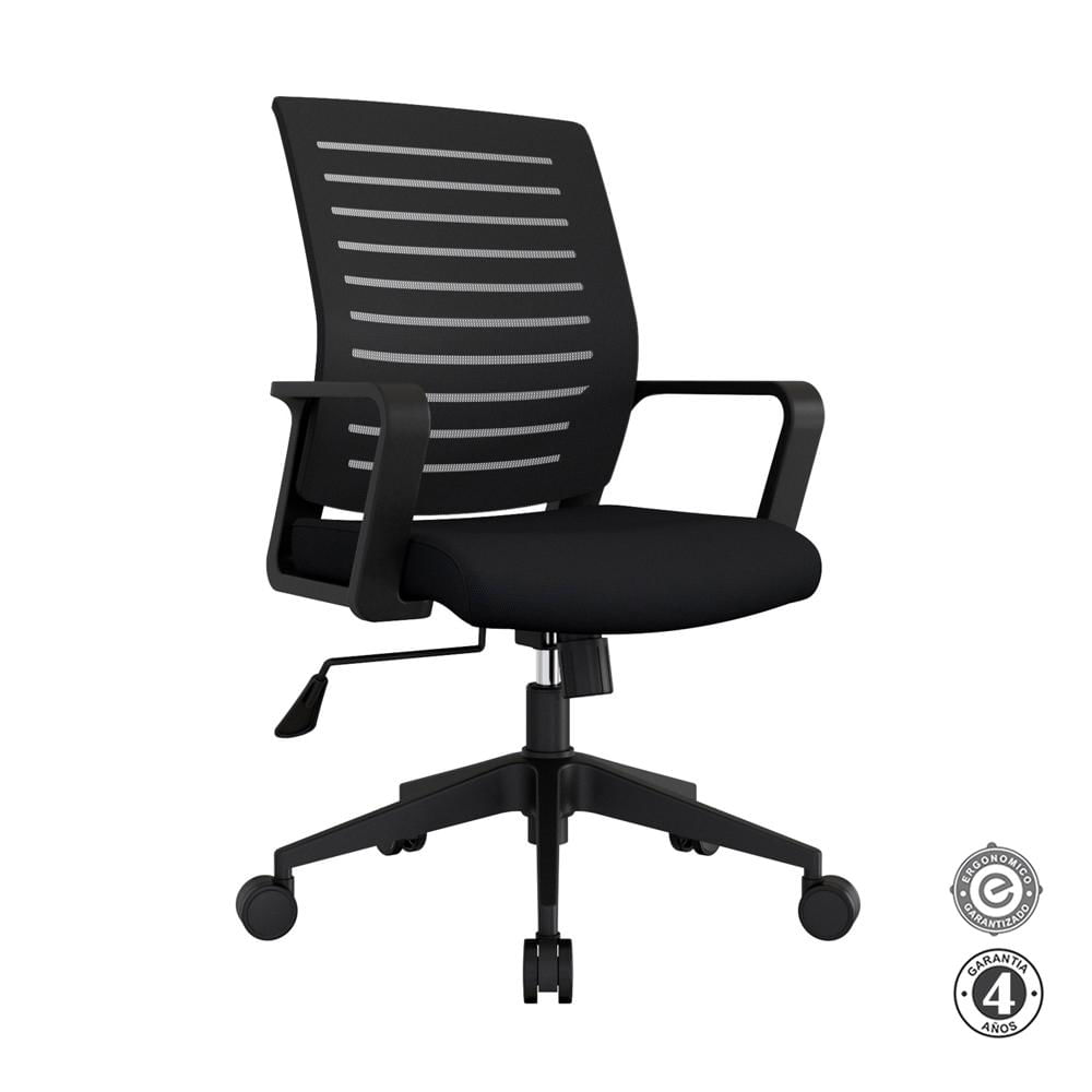 Silla Ergonómica Onix Gerente Nylon Negro Althea Confort