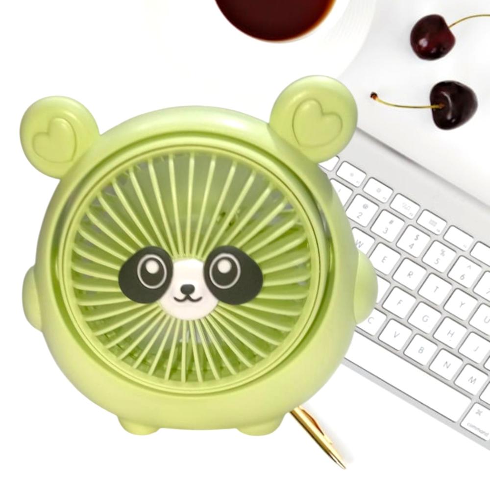 Mini Ventilador para Escritorio Osito Verde