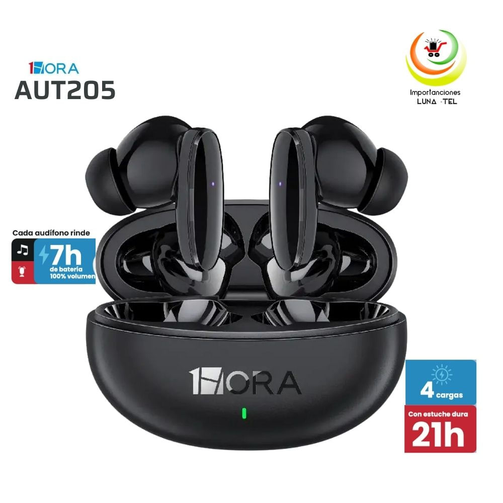 AUDIFONOS BLUETOOTH TWS MODELO AUT205 NEGRO