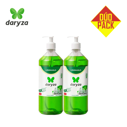 Lavavajilla Gel Daryza Manzana 1 Litro Dúo Pack