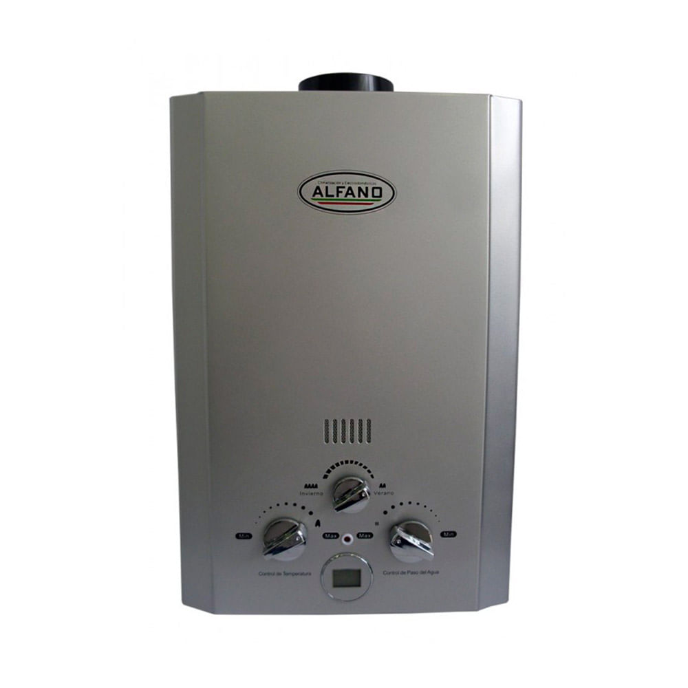 Terma a Gas Alfano Modelo GWH1500T GLP/GNV Plata de 15 litros