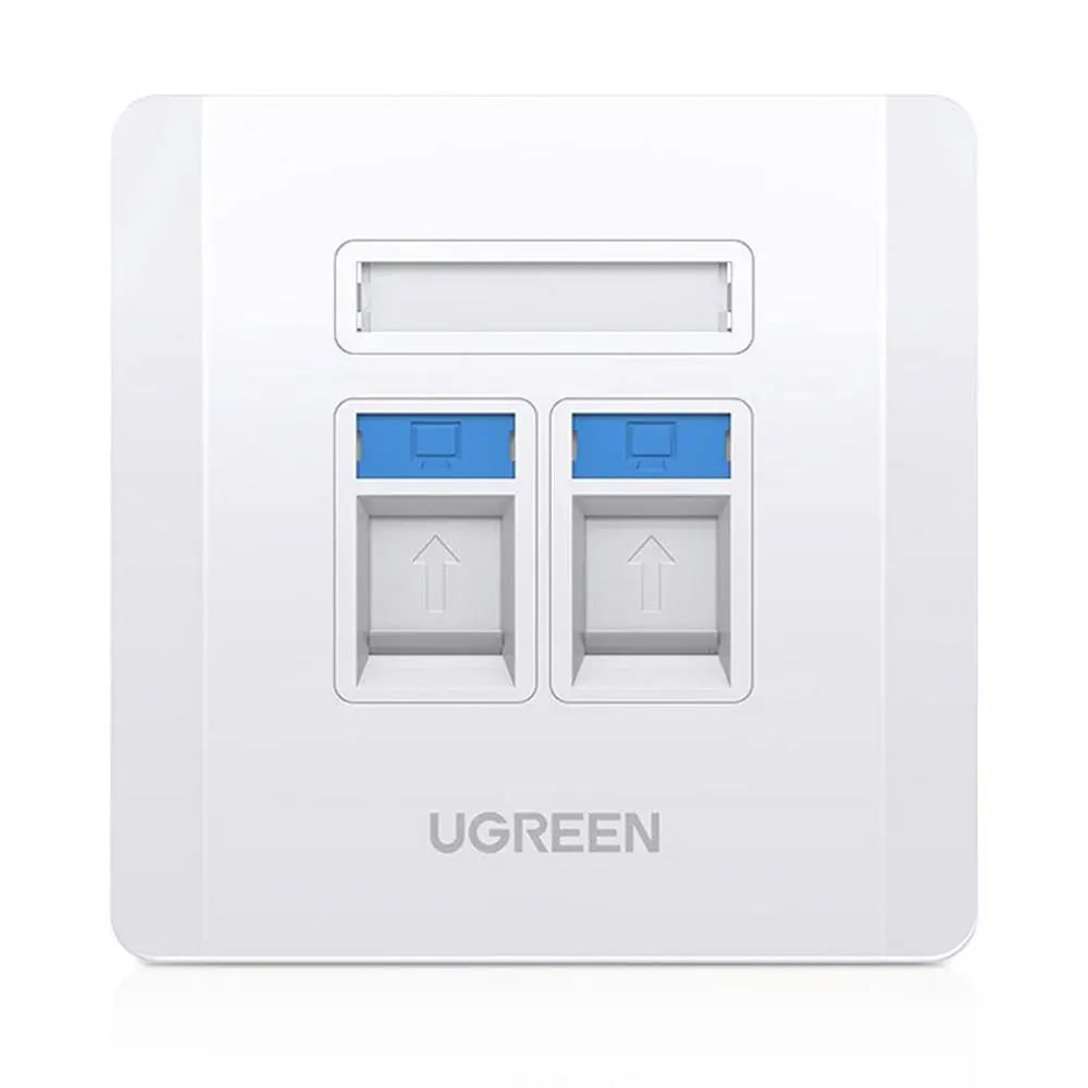 Placa ABS RJ45 Faceplate Socket Internet LAN Telephon e RJ45 RJ11 Ugreen NW144 - 80182