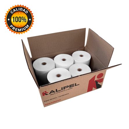Papel Termico 5 Rollos Contometro 80x80mm KALIPEL Papel Termico 5 Rollos Contometro 80x80mm 48gr KALIPEL